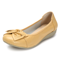 Large Size Pure Color Bowknot Slip On Casual Flat Shoes