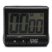Lcd Digital Kitchen Timer Count Downn Up Clock Loud Alarm Black White