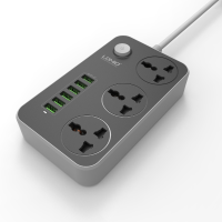 Ldnio 5v 3.4A 3 International Power Socket 6 Usb Port 6.56Ft/2m Eu Plug Charging Socket