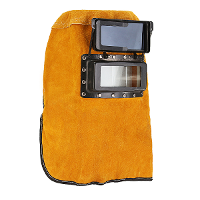 Leather Hood Welding Helmet Mask Darkening Filter Lens Welder Eyes Protection