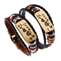 Leather Woven Hand Rope Unisex Men Women Bracelet Jewelry Clothing Aaccessorie.S Gift