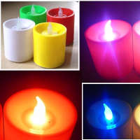 Led Flickering Electronic Colorful Voice Control Candles Light Candle Christmas Holiday Decoration