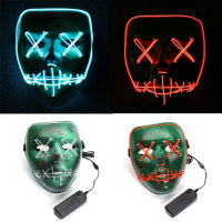 Led Light Up Skull Mask Human Skeleton Scary Fancy Dress Up Dj Party Festival Halloween