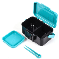 Leo 13*9*6.5Cm Abs Plastic Live Bait Box Handhold/waist Clip Fishing Tackle Box