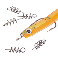 LEO 50pcs/pack 14mm 0.13G Stainless Steel Fishing Spring Probes Fishing Soft Lure Hook Connector