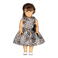 Leopard Print Doll Dress Handmade Clothes For 18inch American Girl