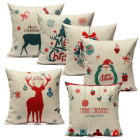 Linen Xmas Pillow Case Sofa Bed Home Decor Throw Cushion Cover