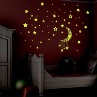 Little Star Fluorescent Luminous Wall Sticker Living Room Home Decoration Decal Diy Mural Wall Art