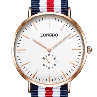 Longbo 80255 Fashion Men Quartz Watch Casual Nylon Strap Wrist Watch