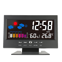 Loskii Dc 001 Digital Wireless Colorful Screen Usb Backlit Weather Station Thermometer Hygrometer Alarm Clock Temperature Gauge Calendar Vioce Activated