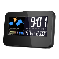 Loskii Dc 002 Digital Weather Station Thermometer Hygrometer Alarm Clock With Colorful Led Display Smart Sound Control Calendar Backlight Function