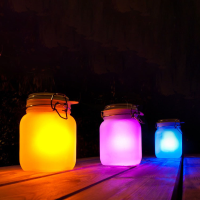 Loskii Dx 818 Changeable Colorful Solar Power Glass Sun Jar Wedding Favors Gifts Party Home Decor