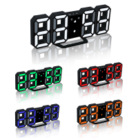 Loskii HC 201 Creative USB Charging Black 3D Digits Adjustable Brightness Snooze Function Night Mode LED Alarm Clock