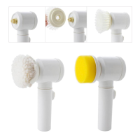Loskii Lc052 Electric 5 In 1 Bathroom Bathtub Brush Nylon Bath Kitchen Cleaning Brush Mult Ifunctional House Clean Tools