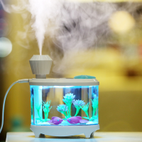 Loskii Lh 461 Household 460ml Night Light Fish Tank Humidifier Usb Charge Ultrasonic Atomization Air Humidifier