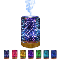 Loskii Lh 952 3d Led Lights Oil Diffuser Ultrasonic Cool Mist Aromatherapy Humidifier 16 Color Changing Starburst Light Lamp 100ml Volume Humidifier