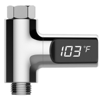 Loskii Lw 101 Led Display Fahrenheit Home Water Shower Thermometer Flow Self Generating Electricity Water Temperture Meter Monitor Energy Smart Meter For Baby Care