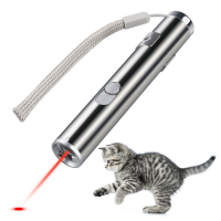 Loskii PT 31 USB Rechargeable Pet Toys Cat Training Toy Laser Pointer With LED Flashlight