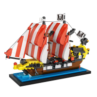 Loz Pirates Boat Model Blocks Bricks 653pcs 17.3X11.3Cm Construction Adults Kids Colletction Toy