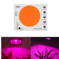 Lustreon 50w Full Spectrum Plant Grow Round Cob Chip Light For Indoor Vegetable Flower Ac160 240v