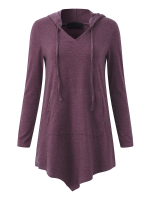 M 5xl Gracila Hooded Asymmetrical Blouse