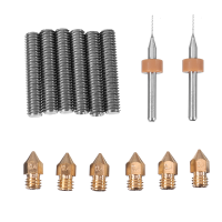 M6*30mm Throat with Teflon Tube + 0.4Mm 1.75Mm Brass Nozzle With Cleaning Drill Bit DIY Kit for 3D Printer