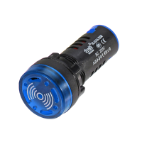 Machifit Ac 220v 22mm Signal Lamp Flash Buzzer Indicator Light Blue