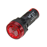 Machifit AD16 22SM AC 220V 22mm Indicator Light Signal Lamp Flash Buzzer Red
