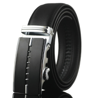 Men Business Genuine Leather Belt Casual Metal Automatic Buckle Strap Jeans Cowboy