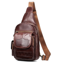 Men Genuine Leather Hot Sale Crossbody Bag Retro Chest Bag Shoulder Bag