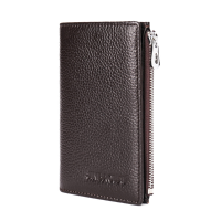 Men Genuine Leather Long Wallet Credit Card Holder With Zipper Pocket