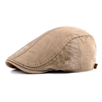 Men Retro Cotton Embroidery Beret Hats Buckle Adjustable Casual Sunshade Caps