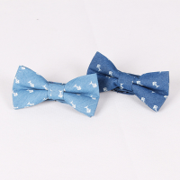 Men Retro Denim Cotton Business Party Bowknot Tie