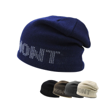 Men's Knitted Thickened Warm Caps Letter Jamont Double Layer Cover Head Cap Ski Slouchy Chic Cap