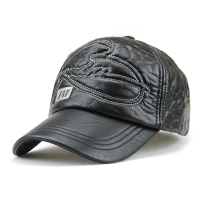 Men's Pu Leather Baseball Caps Letter Jm Casquette Hat Comfortable Casual Outdoor Golf Hats