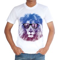 Men's Summer Breathable Quick Drying 3d T Shirt Casual Fashion Lion Head Printing Short Sleeve T Shi