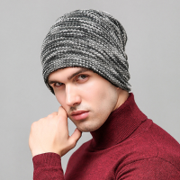 Men Women Wool Knited Beanie Hat Thick Warm Stripe Bonnet Outdoor Windproof Caps
