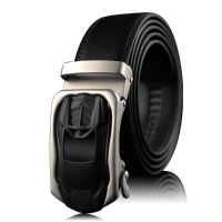 Mens 130cm Cowhide Leather Automatic Buckle Business Belt