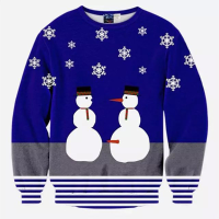 Mens Christmas Snowman 3d Printing Sweatshirt Festive Personality Funny Sweatshirt