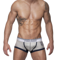 Mens Cotton Contrast Color Mid Rise U Convex Pouch Underwear