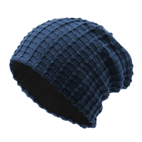 Mens Cotton Warm Thicken Solid Beanie Hats
