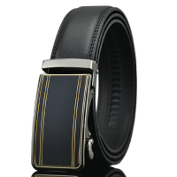 Mens Fashion Genuine Leather Belts Business Metal Automatic Buckle Strap Jeans Waistband
