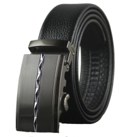 Mens First Layer Cowhide Leather Diamond Business Belt Fashion Automatic Buckle Strap