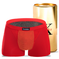 Mens Modal Breathable Magnetic Therapy Healthcare Mid Waist Boxer Casual Underwear