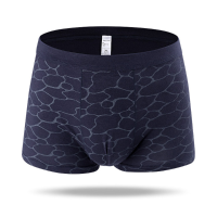 Mens Modal Mid Rise Printing Sexy Underwear U Convex Pouch Casual Breathable Boxers