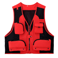 Mens Outdoor Multi Pocket Fishing Photograph Vest Quick Drying Mesh Vest 4 Colors