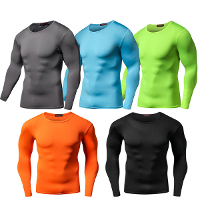 Mens Pro Sports Training Long Sleeved Tees Breathable Quick Drying Elastic Tight Running T Shirt
