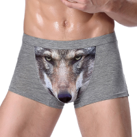 Mens Sexy 3d Animal Printing Fashion Modal Boxers Casual Breathable Mid Rise Underwear