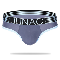 Mens Sexy Breathable Cool Low Waist Underwear Thin Ice Silk U Convex Solid Color Briefs