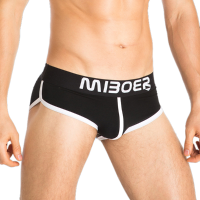 Mens Sexy Casual Contrast Color Underwear U Convex Printing Soft Breathable Briefs
